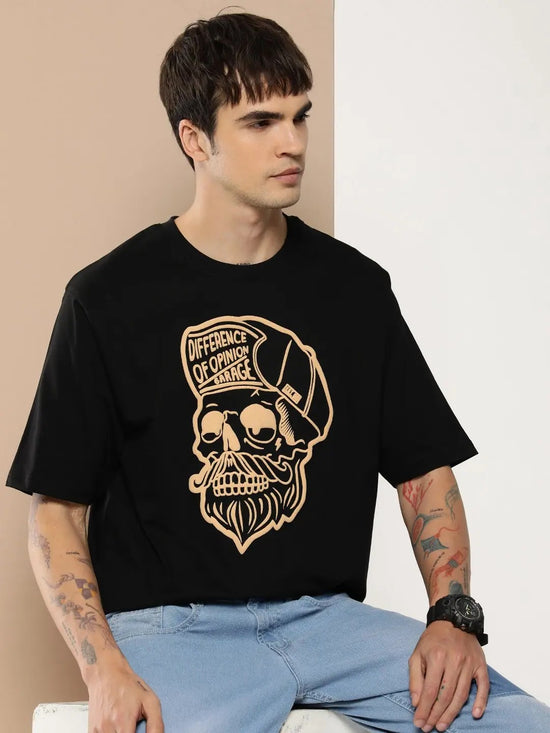 Difference of Opinion Black Graphic Oversized T-Shirt-DOOVR206BLK-S