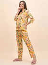 Shirt Pyjama Set in Yellow and Peach Watermelon Print