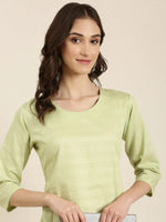 Women Lime Green Solid Straight Kurta-DF-1555-Limegreen