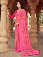 Saree Mall Women's Chiffon Pink Printed Designer Saree With Blouse Piece-STARCFN31502C