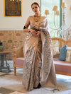 Saree Mall Women's Tissue Grey Woven Design Designer Saree With Blouse Piece-KALKITS312005