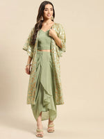 Women Solid Standard Pista Green Jumpsuits & Sets