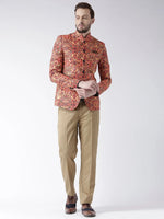 Hangup Men Standard Printed Men Formalwear-D415ButtonBlazer