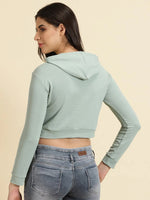 Women's Sea Green Printed Sweatshirt-AE-10641-Seagreen