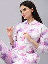 Women White Tie Dye Tracksuit-AF-2102-Whitepurple