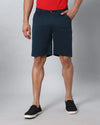 Solid Stretchable Shorts with 3 pockets-Blue-HS6018-30