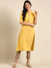 Women's Mustard Solid Straight Kurta-SNG-2153-Mustard