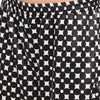 Smarty Pants Women's Silk Satin Black & White Color Geometric Printed Night Suit