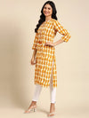 Women's Off White Printed Straight Kurta-BGR-2339-Offwhite