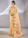 Saree Mall Women's Cotton Blend Beige Woven Design Designer Saree With Blouse Piece-VIHANA87201