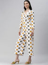 Women's Off white Printed Jumpsuit-AE-9969-Offwhite