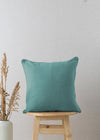 Solid aqua blue 100% cotton plain cushion cover for sofa-240454010