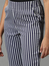 Women's Navy Blue Striped Formal Trouser-IM-9897-Navyblue