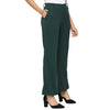 Smarty Pants Women's Cotton Lycra Bell Bottom Bottle Green Color Formal Trouser-SMPT-906B-S