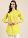 Women Lime Green Chevron A-Line Kurti-NJ-3602220-Limegreen