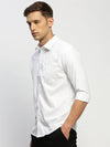 Men White Solid Shirt-RAYMONDSDOBBY-267-White