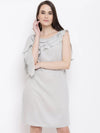 Triple layer Assymetric frill dress in Powder Blue