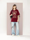 Dillinger Maroon Graphic Oversized T-Shirt-WMNCR502MRN-XS