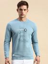 Men Blue Printed Casual Sweatshirt-BP-1435-Blue