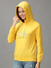 Women's Yellow Solid Sweatshirt-ARN-08-Yellow