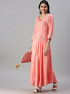 Women's Pink Floral Anarkali Kurta-SSRM504-Pink