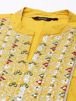 Women's Yellow Printed Kurta Set-SKC-1558-Yellow