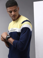 Men Blue Colourblock Sweatshirt-OTSS-4-2-Navyblue