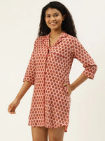 Night shirts in Red Buti Print