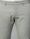 Genips Men's Mint Green Cotton Stretch Caribbean Slim Fit Self Design Trousers