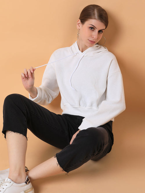 Women Solid White Pullover-1102-White