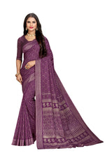 Vimla Women's Purple Art Silk Uniform Saree with Blouse Piece