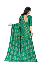 Vimla Women's Green Art Silk Uniform Saree with Blouse Piece
