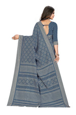 Vimla Women's Blue Art Silk Uniform Saree with Blouse Piece