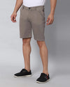 Solid Stretchable Shorts with 3 pockets-Grey-HS6019-30