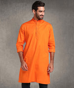 Hangup Men Standard Solid Men's Indian Wear-Orange_6_111_Kurta