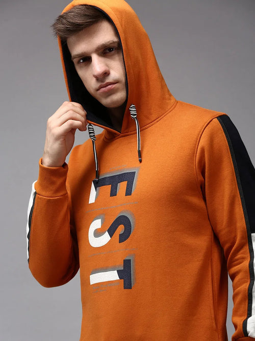 Men Orange Solid Sweatshirt-OD-6012-Orange