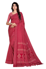 Vimla Women's Red Art Silk Uniform Saree with Blouse Piece