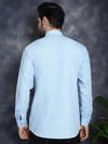 Men's Light Blue Solid Short Kurtas-KO-5037Light-Blue