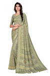 Vimla Women's Green Art Silk Uniform Saree with Blouse Piece