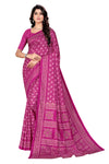 Vimla Women's Pink Art Silk Uniform Saree with Blouse Piece