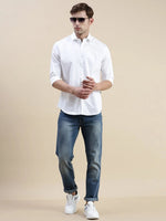 Men White Geometrical Casual Shirt-STANLEY-9858-White