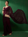 Saree Mall Women's Pure Georgette Purple Embellished Designer Saree With Blouse Piece-VEDNSHI5087B