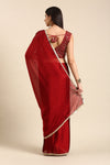 Avanshee Women's Latest Georgette Solid Saree With Unstiched Embroidred Blouse-AVN-1691-RED