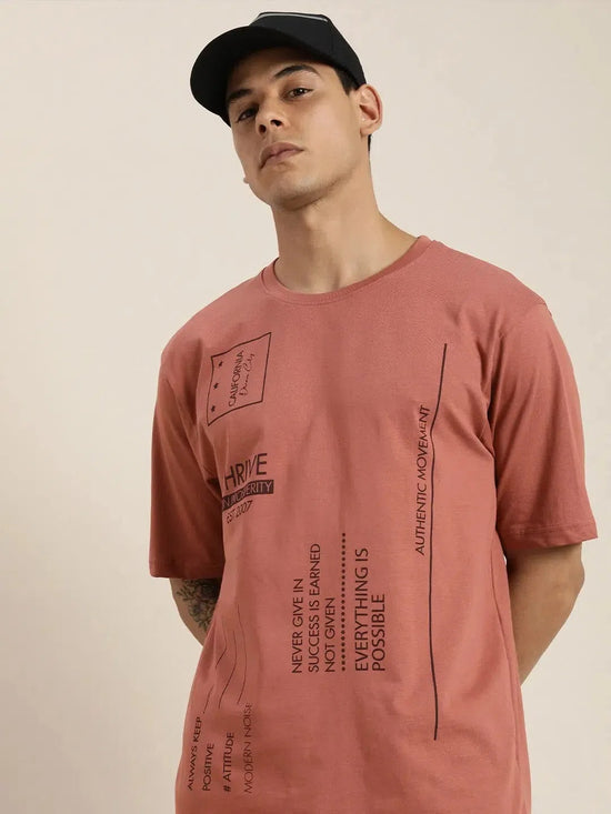 Dillinger Pink Graphic Oversized T-Shirt-DLMOV016WRS-S