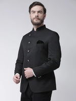 Hangup Men Standard Solid Men Formalwear-B1BlackBlazer