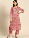 Kurta Pyajama with gota work in Pink Print