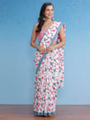 Saree Mall Women's Cotton White Printed Designer Saree With Blouse Piece-MINAXI4301