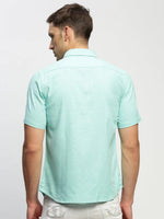 Men Green Solid Shirt-BRION-1804-Seagreen