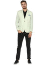 Hangup Men Standard Solid Men Formalwear-GreenLinenBlazer