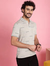 Venitian Men All Over Printed Sand Premium Cotton Polo Neck T-shirt With Pocket